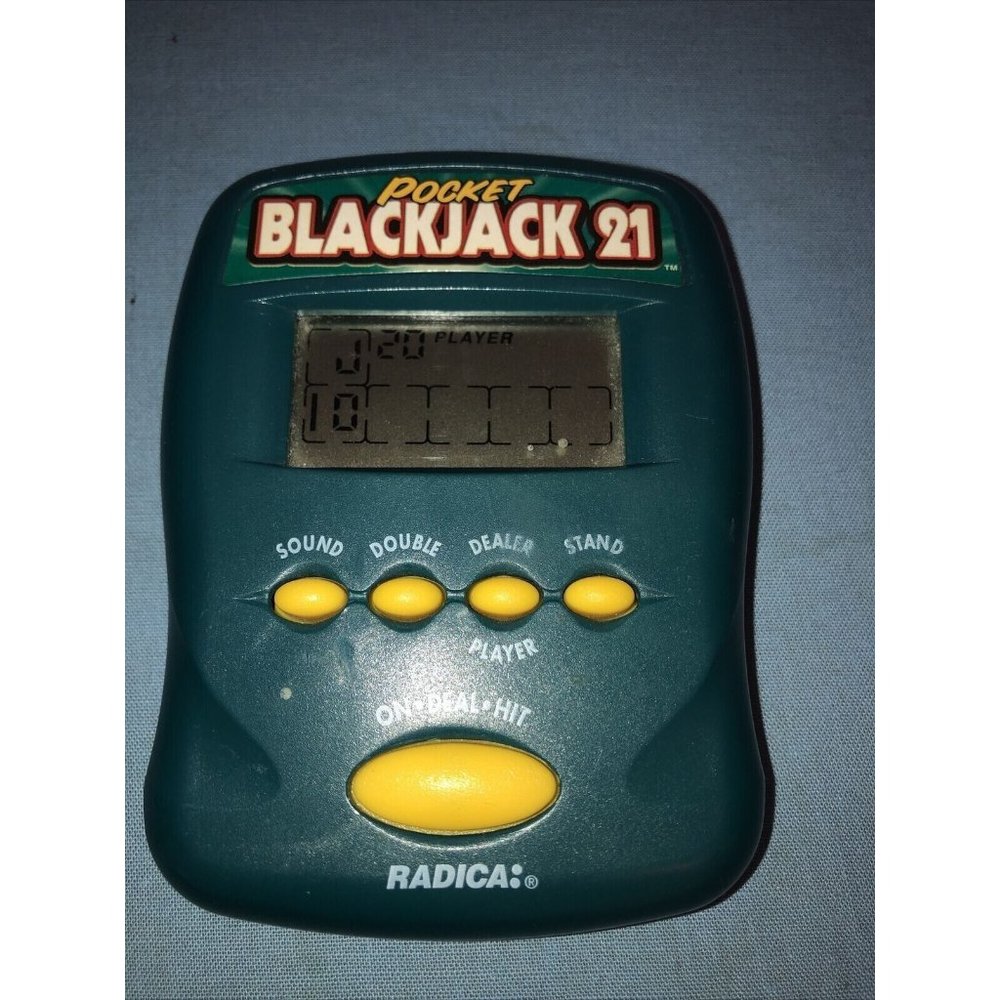 Radica Pocket Blackjack 21 Electronic Handheld Game 1997 Tested